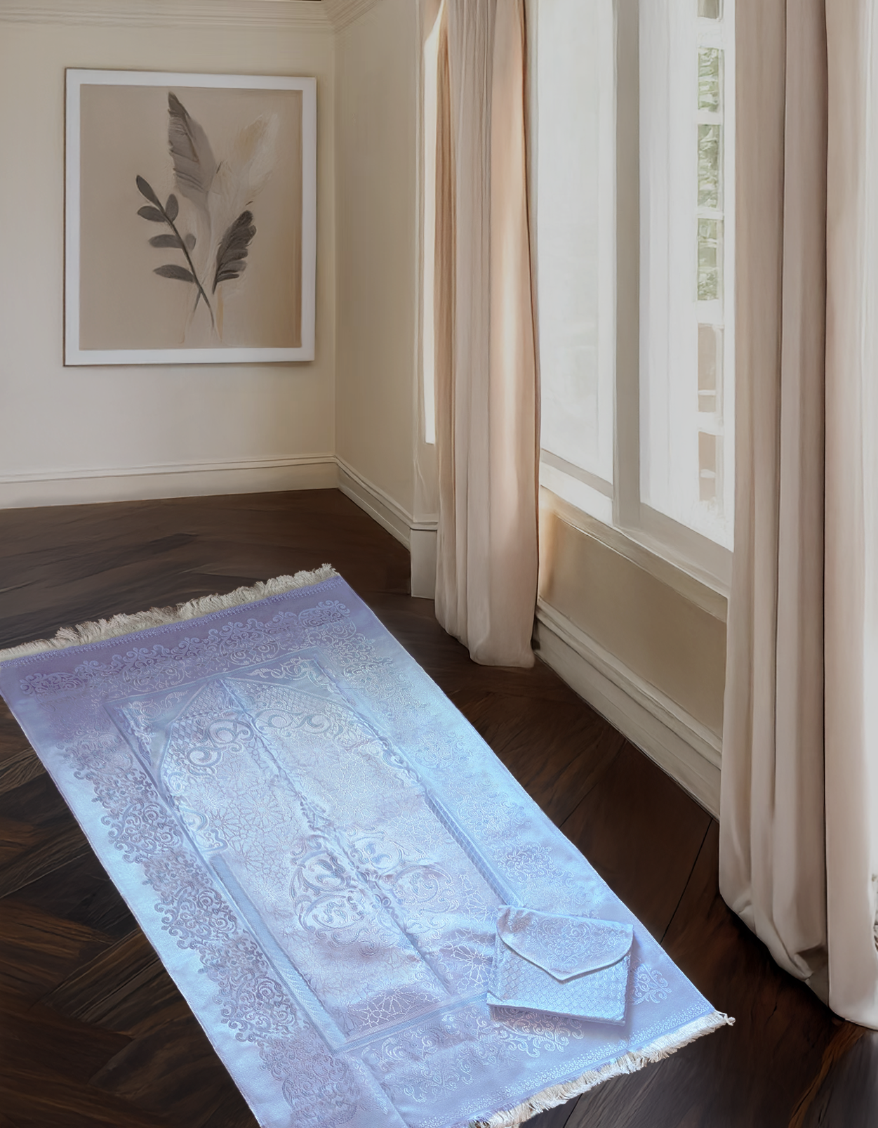 Pastel purple prayer mat – lightweight foldable sajadah for daily salah and travel